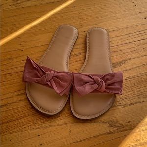 Time&Tru Pink Bow Sandals
